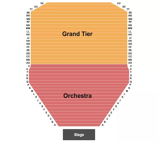 GEORGE MASON CENTER FOR THE ARTS CONCERT HALL ENDSTAGE Seating Map Seating Chart