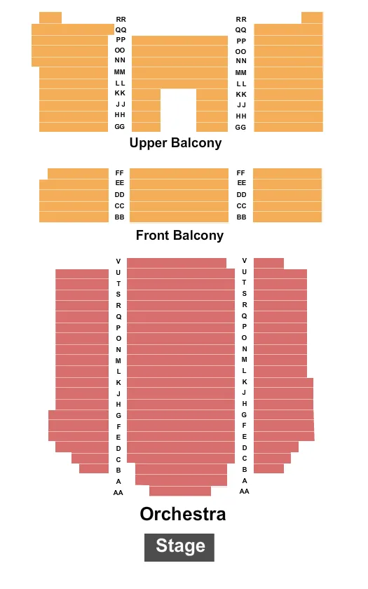 END STAGE Seating Map Seating Chart