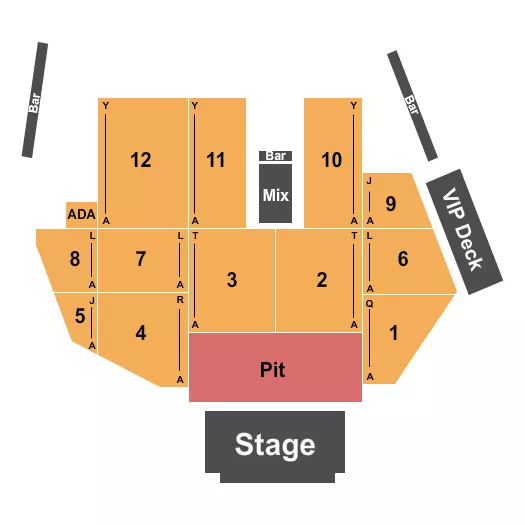 ENDSTAGE PIT Seating Map Seating Chart
