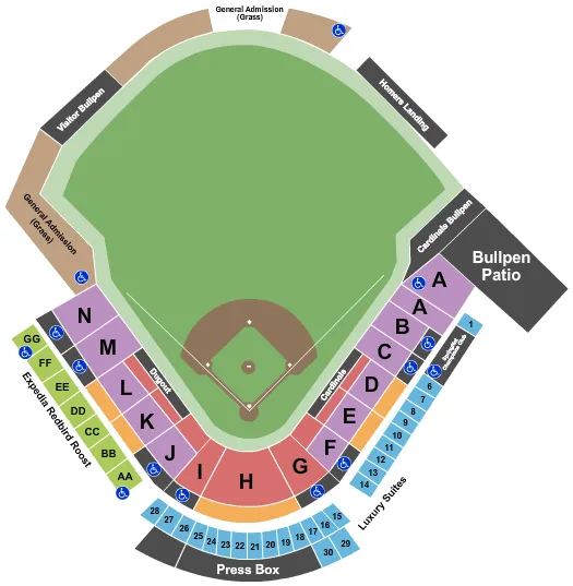 BASEBALL Seating Map Seating Chart