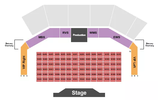 HARRAHS CHEROKEE RESORT EVENT CENTER ENDSTAGE TABLES Seating Map Seating Chart