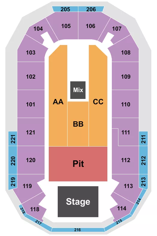 ENDSTAGE PIT 2 Seating Map Seating Chart
