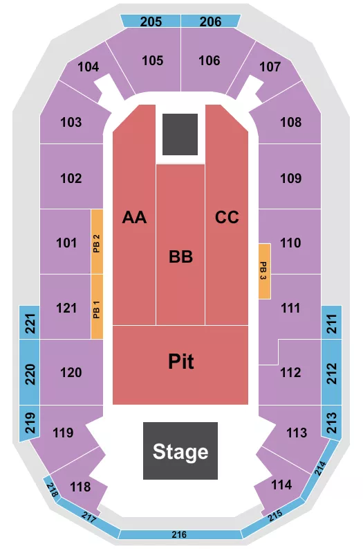 ENDSTAGE PIT 3 Seating Map Seating Chart