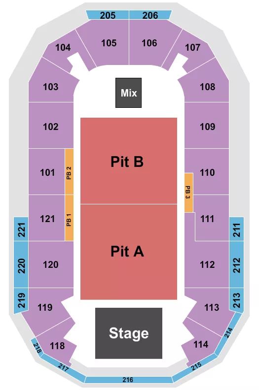ENDSTAGE PIT AB Seating Map Seating Chart