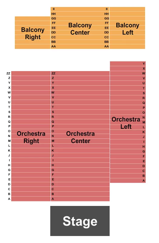 END STAGE 2 Seating Map Seating Chart