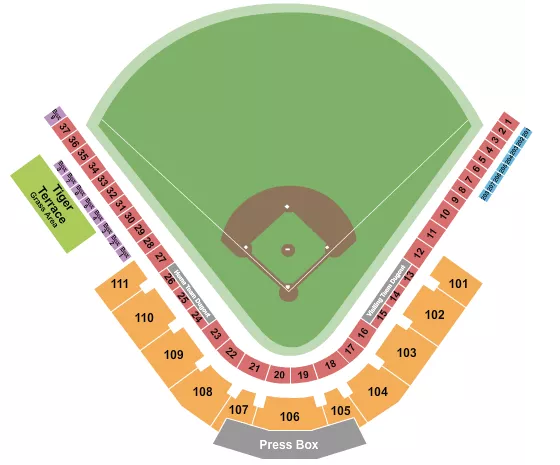 BASEBALL Seating Map Seating Chart