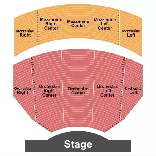 HOLLYWOOD PANTAGES THEATRE CA ENDSTAGE NOPIT Seating Map Seating Chart