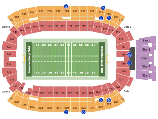 FOOTBALL CANADA Seating Map Seating Chart