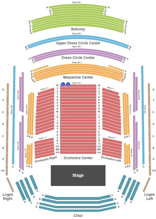 END STAGE Seating Map Seating Chart