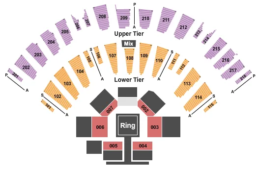 BOXING Seating Map Seating Chart