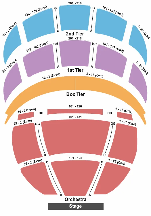 END STAGE Seating Map Seating Chart