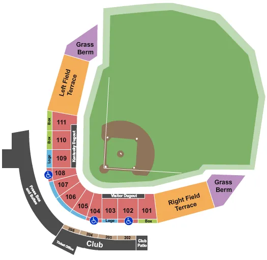 BASEBALL Seating Map Seating Chart