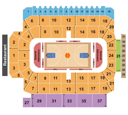 BASKETBALL Seating Map Seating Chart