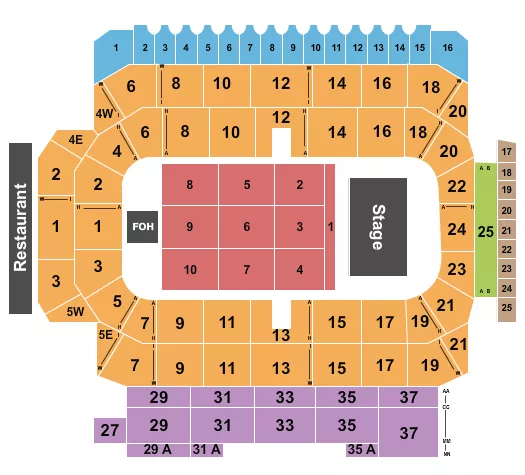 BRYAN ADAMS Seating Map Seating Chart