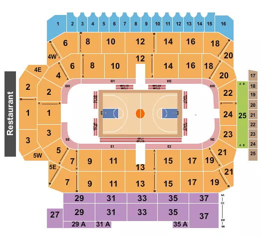 HARLEM GLOBETROTTERS Seating Map Seating Chart