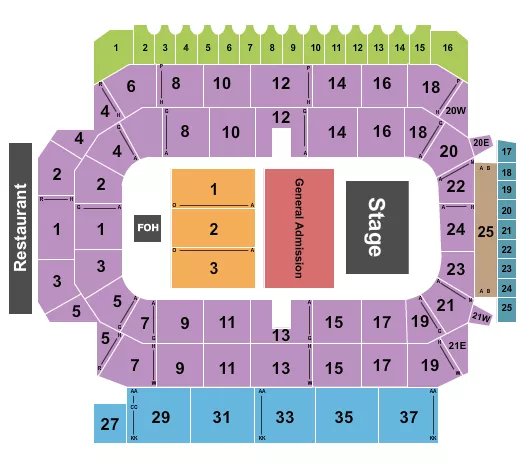 LEE BRICE Seating Map Seating Chart