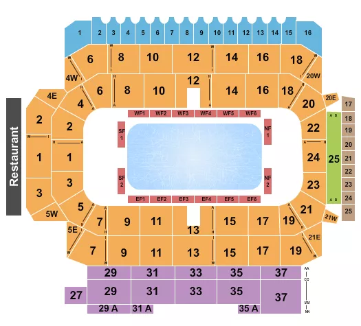 STARS ON ICE Seating Map Seating Chart