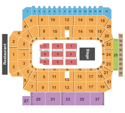 END STAGE Seating Map Seating Chart