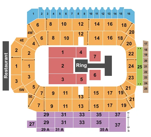 WWE 2022 Seating Map Seating Chart