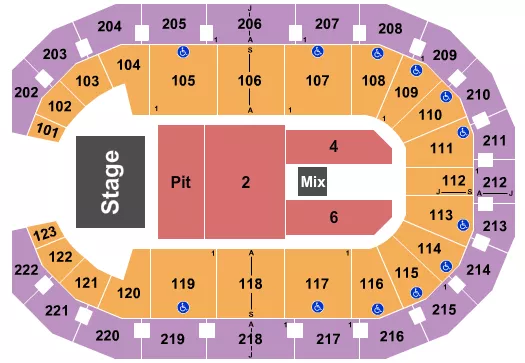 ENDSTAGE PIT Seating Map Seating Chart
