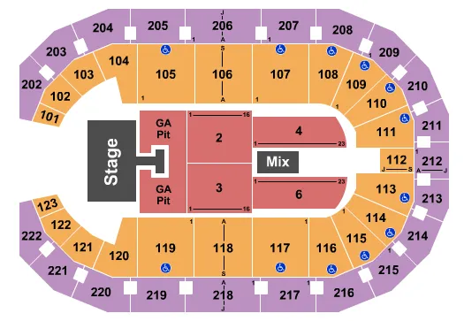 KANE BROWN Seating Map Seating Chart
