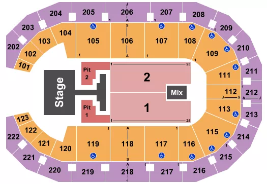 PHIL WICKHAM Seating Map Seating Chart
