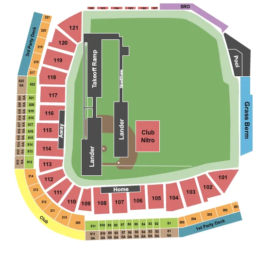 NITRO CIRCUS Seating Map Seating Chart