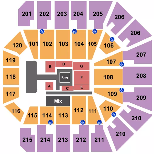 ALL ELITE WRESTLING Seating Map Seating Chart