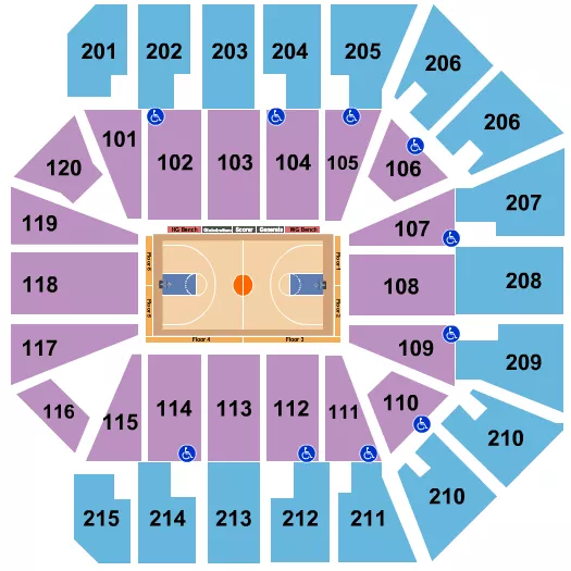 BASKETBALL GLOBETROTTERS Seating Map Seating Chart