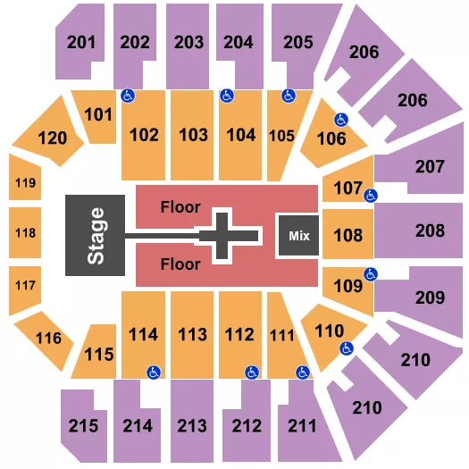 TOBYMAC Seating Map Seating Chart