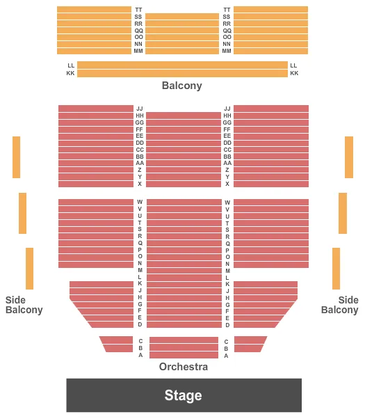 END STAGE Seating Map Seating Chart