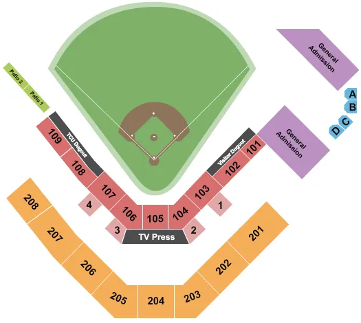 BASEBALL Seating Map Seating Chart