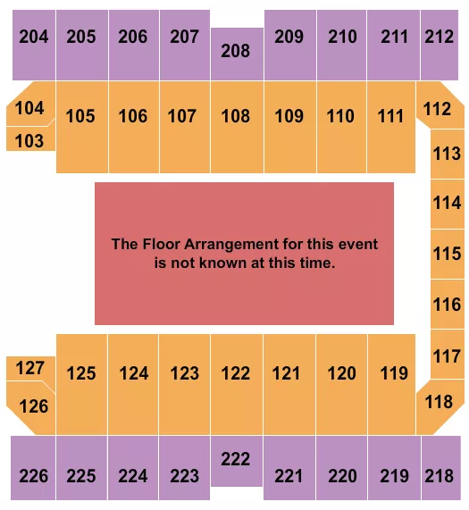 MACON CENTREPLEX COLISEUM GENERIC FLOOR Seating Map Seating Chart