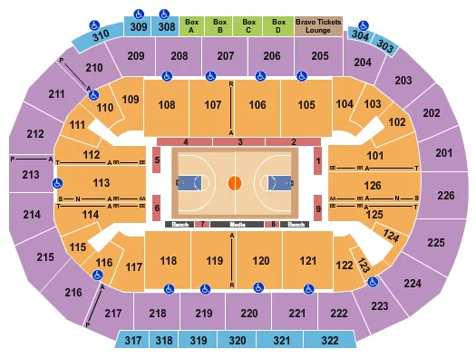 BASKETBALL Seating Map Seating Chart