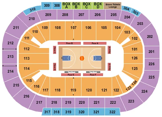 BASKETBALL WNBA Seating Map Seating Chart