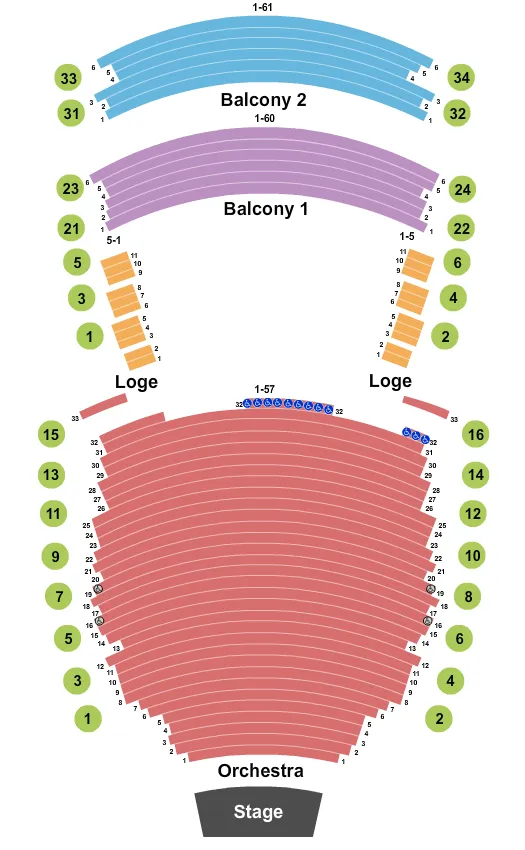 END STAGE Seating Map Seating Chart