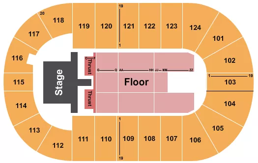 MARY BROWNS CENTRE BRYAN ADAMS Seating Map Seating Chart
