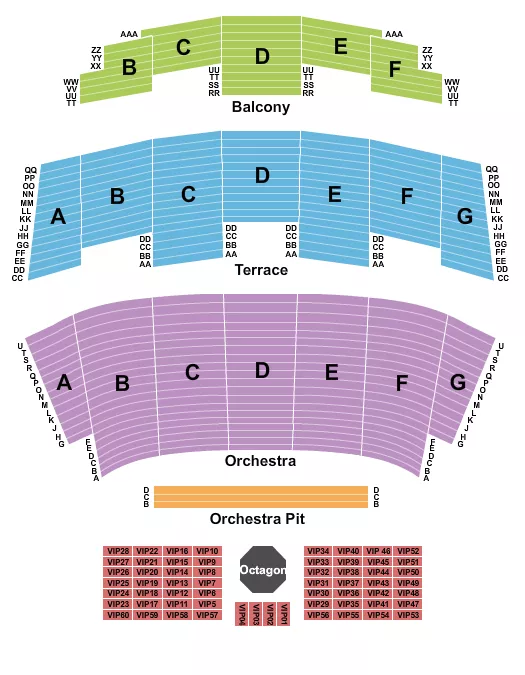 MMA Seating Map Seating Chart