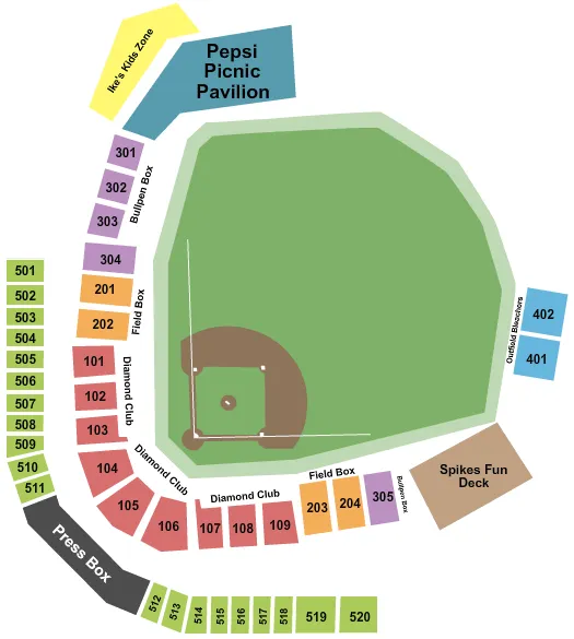 BASEBALL Seating Map Seating Chart