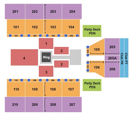 WWE Seating Map Seating Chart
