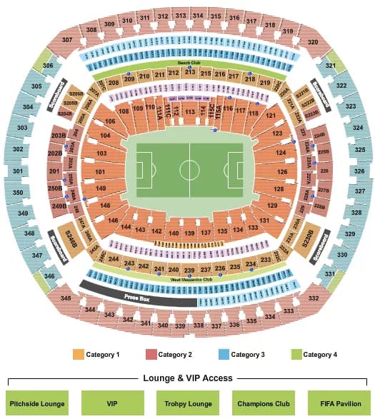 SOCCER WC CATEGORY Seating Map Seating Chart