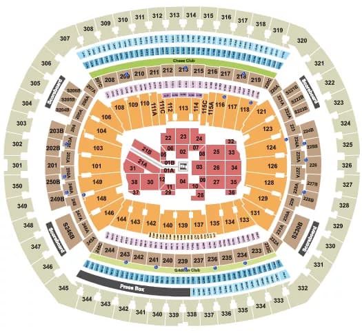WWE 2 Seating Map Seating Chart