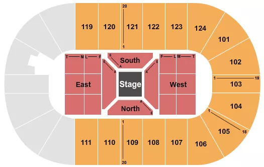 MARY BROWNS CENTRE CENTER STAGE Seating Map Seating Chart