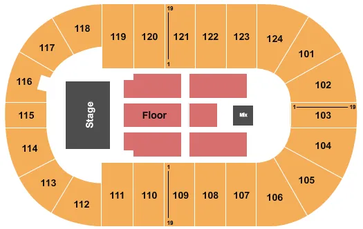 MARY BROWNS CENTRE ENDSTAGE 2 Seating Map Seating Chart