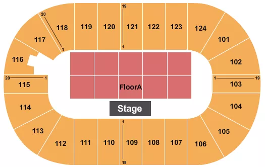 MARY BROWNS CENTRE ENDSTAGE 3 Seating Map Seating Chart