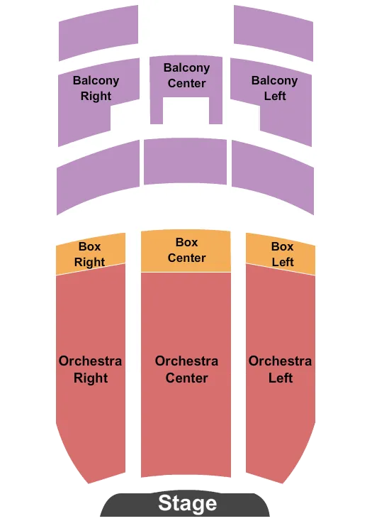 MILLER THEATER GA END STAGE Seating Map Seating Chart