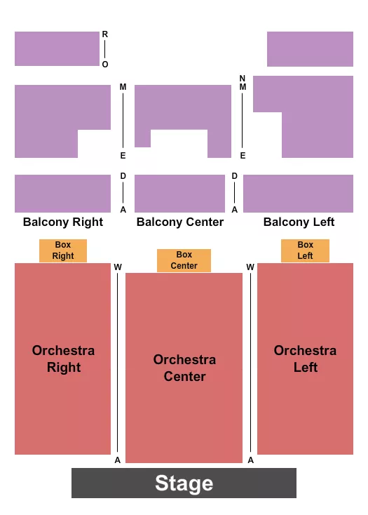 MILLER THEATER GA ENDSTAGE 2 Seating Map Seating Chart