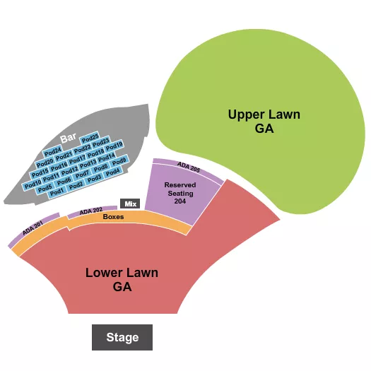 ENDSTAGE UPPER LOWER LAWN Seating Map Seating Chart