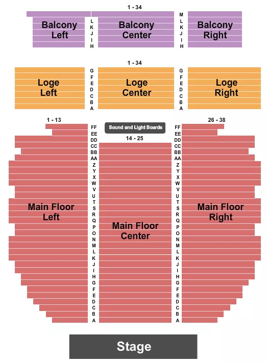 ENDSTAGE Seating Map Seating Chart