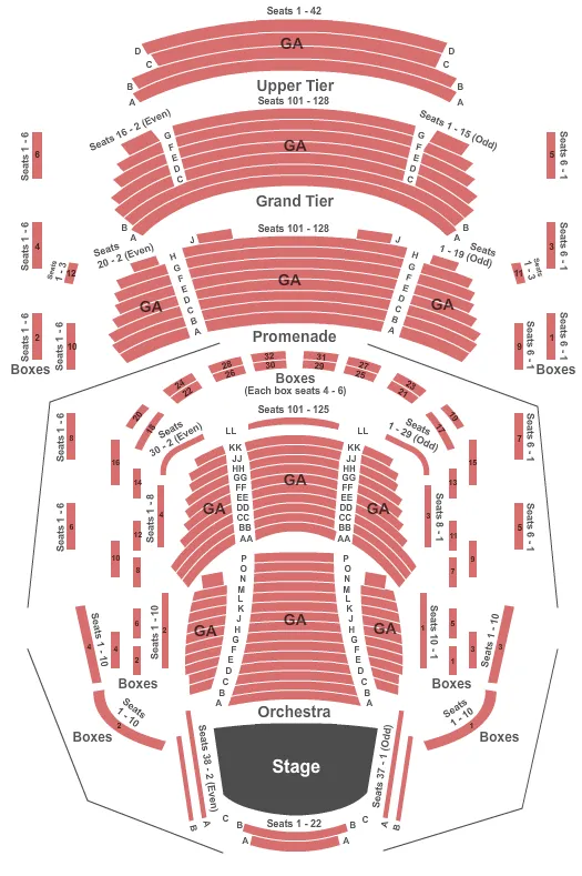 ENDSTAGE GA Seating Map Seating Chart